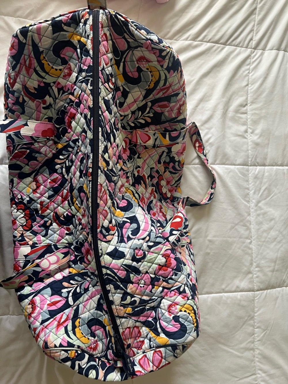 Vera Bradley Quilted Floral Duffel - Navy, Pink & Yellow